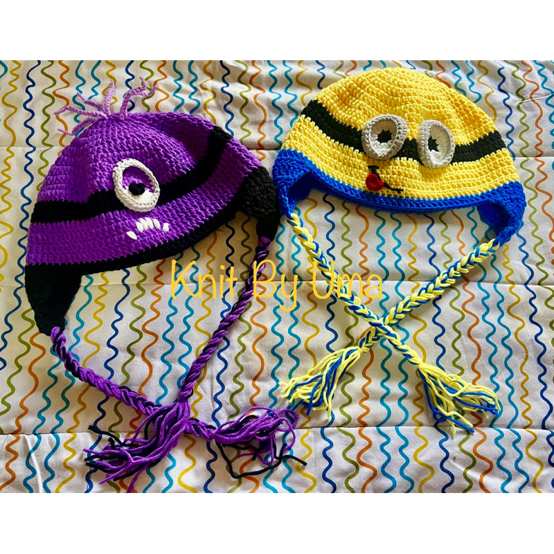 Bucket Hat Minion/ Topi Rajut Minion