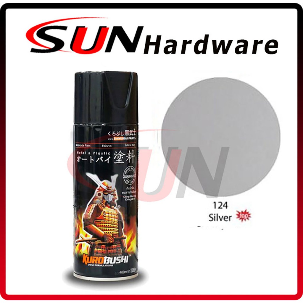 Pilox Samurai 400 ml Silver 124 Pilox Pylox Gloss Mengkilap