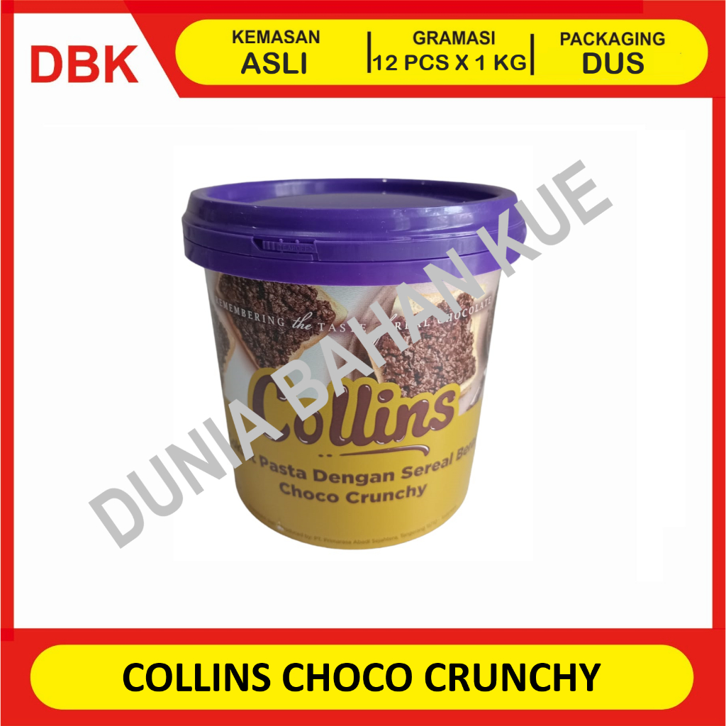 

COLLINS CHOCO CRUNCHY 1 KG - 1 DUS 12 PCS / TOPPING CHOCOLATE CRUNCHY