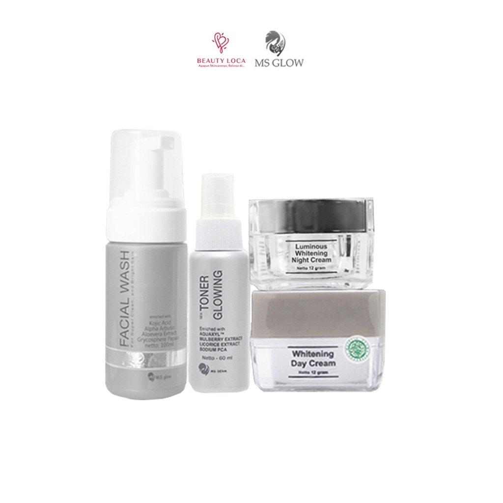 Beauty Loca - MS Glow Paket Luminous 4 Item Paket Penghilang Flek Hitam, Bopeng Free Pouch MS Glow