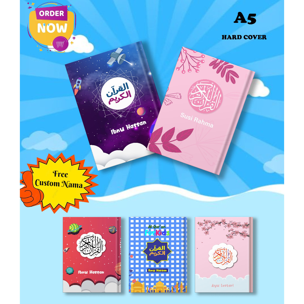 AL QURAN CUSTOM NAMA ANAK *HARD COVER* - CUSTOM NAMA JUNIOR - CUSTOM