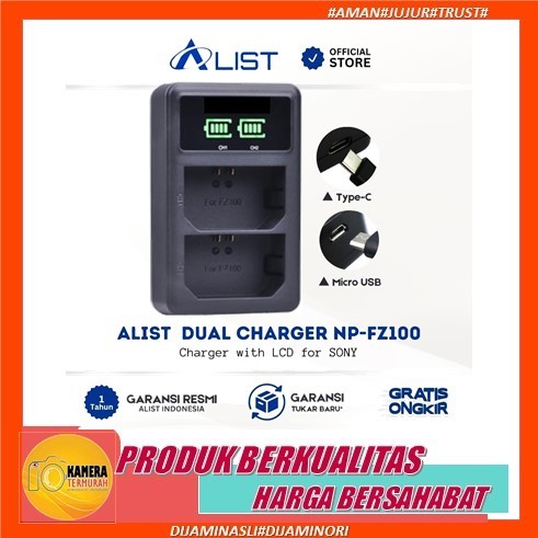 Dual Charger NP-FZ100 / FZ100 for SONY ALPHA, A7 MARK III , A7R MARK III BATTERY