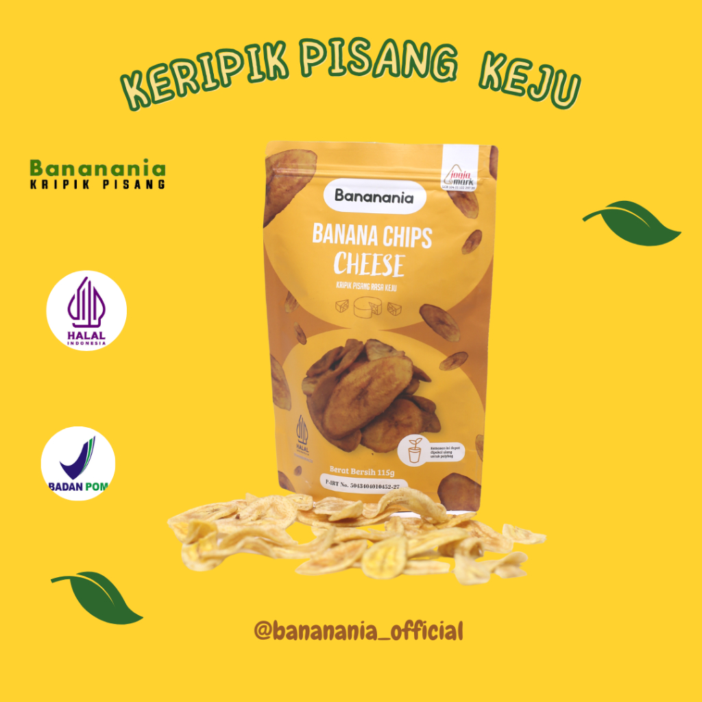 

[Bananania] Banana Chips Cheese 115gr - Keripik Kripik Pisang Camilan Jajanan Murah Enak Crispy