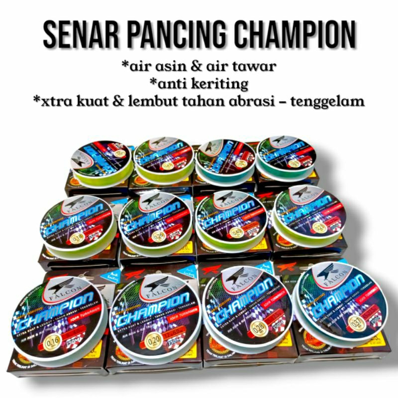 SENAR PANCING FALCON CHAMPION PANJANG 150M ANTI KERITING KUAT DAN TAHAN & MUDAH TENGELAM