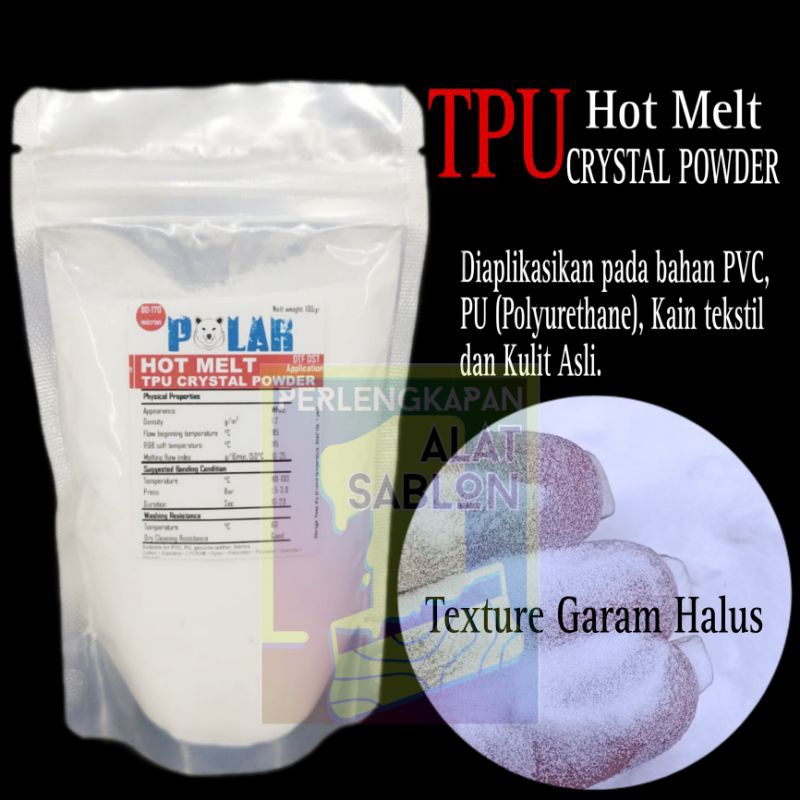 TPU HOT MELT CRYSTAL POWDER LEM TRANSFER DTF DST ADHESIVE 100GR