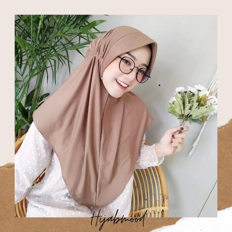 Jilbab Bergo Serut Hamidah Jersey Premium // Hijab Serut Hamidah // Bergo serut