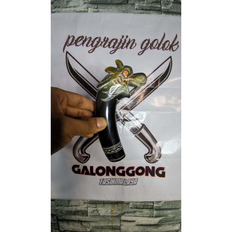 gagang bedog tanduk ukiran naga khas galonggong tasikmalaya