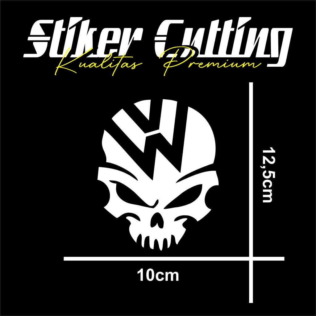 STIKER CUTTING VW SKULL - STIKER VARIASI - STIKER SKULL - STIKER TENGKORAK VW
