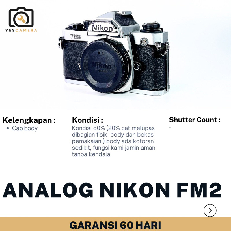 Analog Nikon FM2 Body Only Bergaransi 2bulan