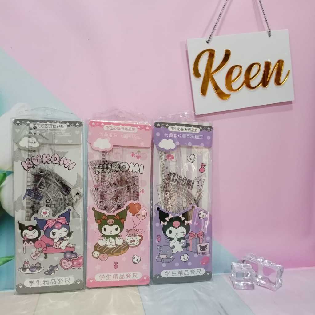 

GARISAN SET dalam DOmpet isi 4pc/PENGGARIS SET/RULER KUROMI