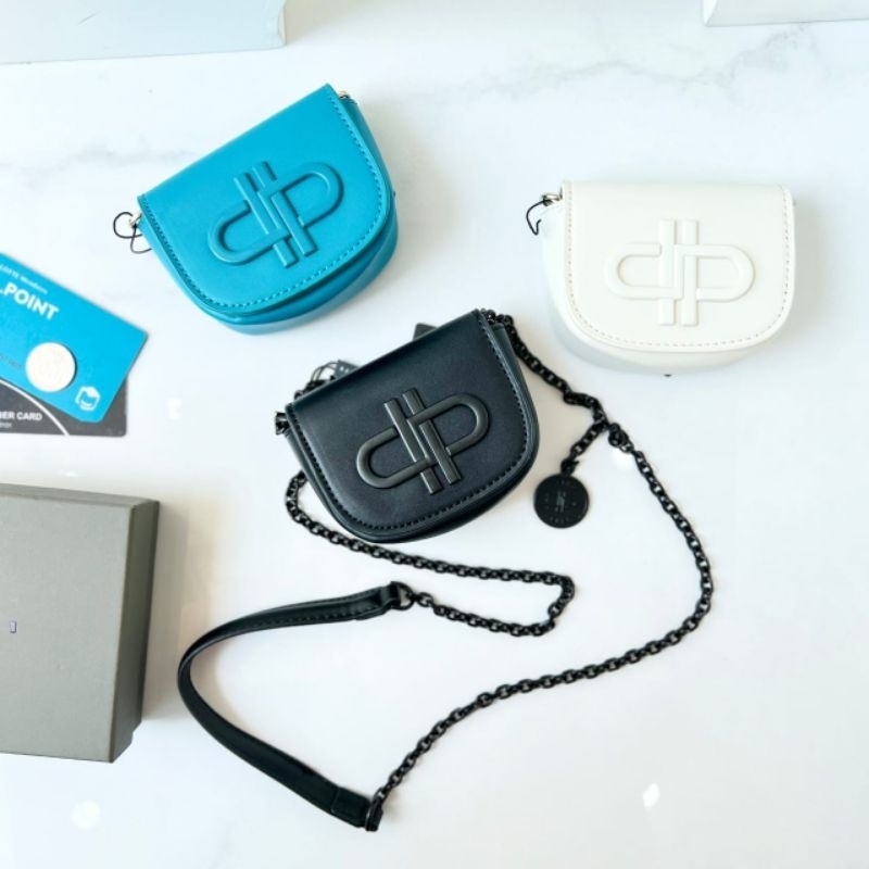 Tas mini selempang pedro hitam putih biru tosca