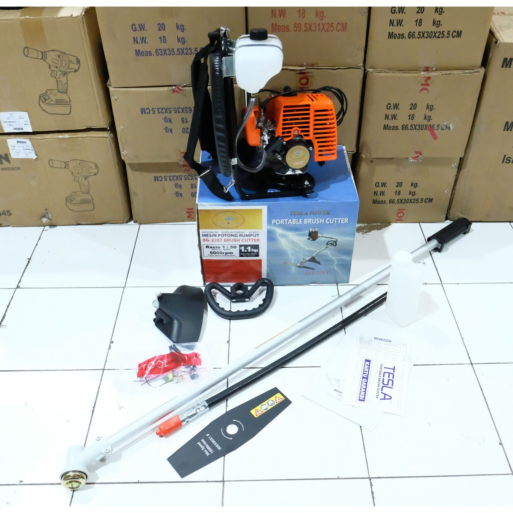 Promo Mesin Potong Rumput Gendong TESLA 2Tak TG328 / Brush Cutter 328 Pemotong Rumput