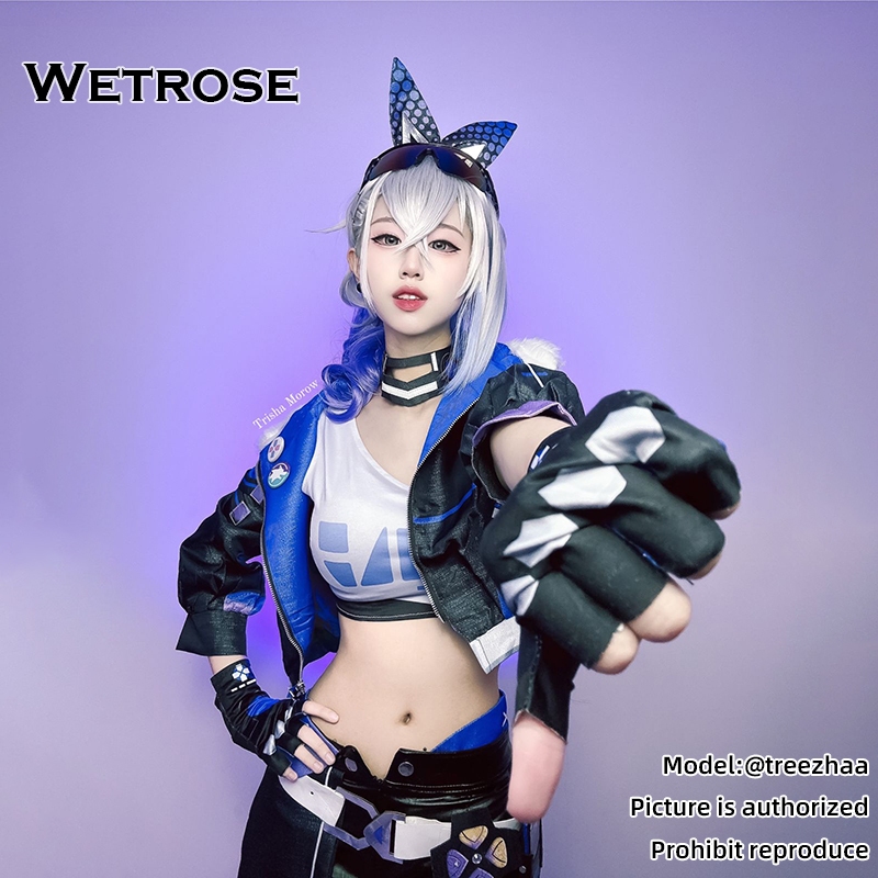 【Wetrose】Honkai Star Rail Silver Wolf Cosplay Costume Set Kostum Wanita Hacker Set
