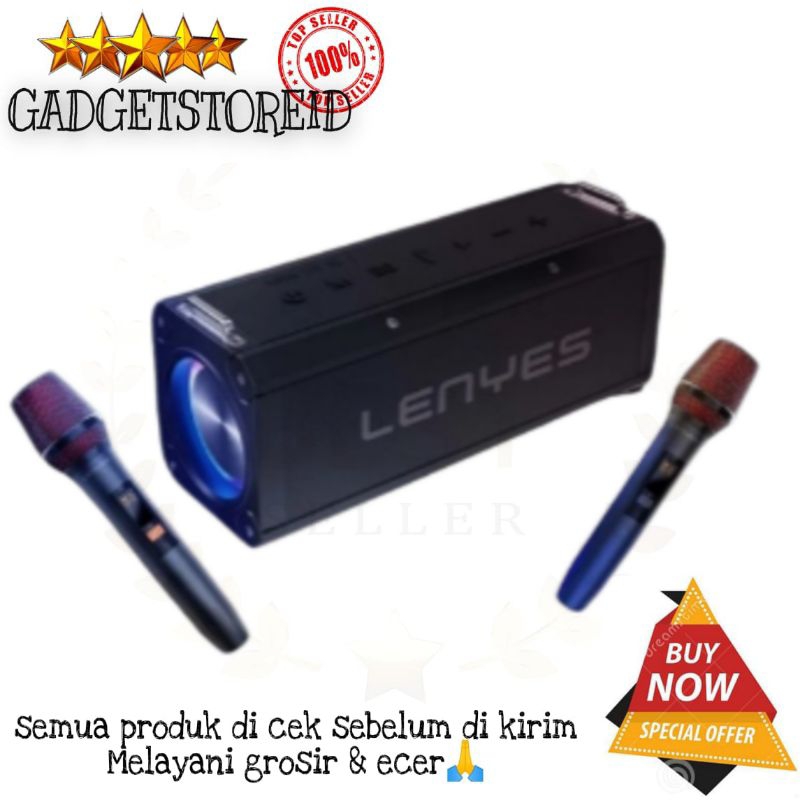 GG - Speaker Lenyes Wireless S828 120W Bluetooth Portable KTV + 2 Microphone Karaoke Party The Best 