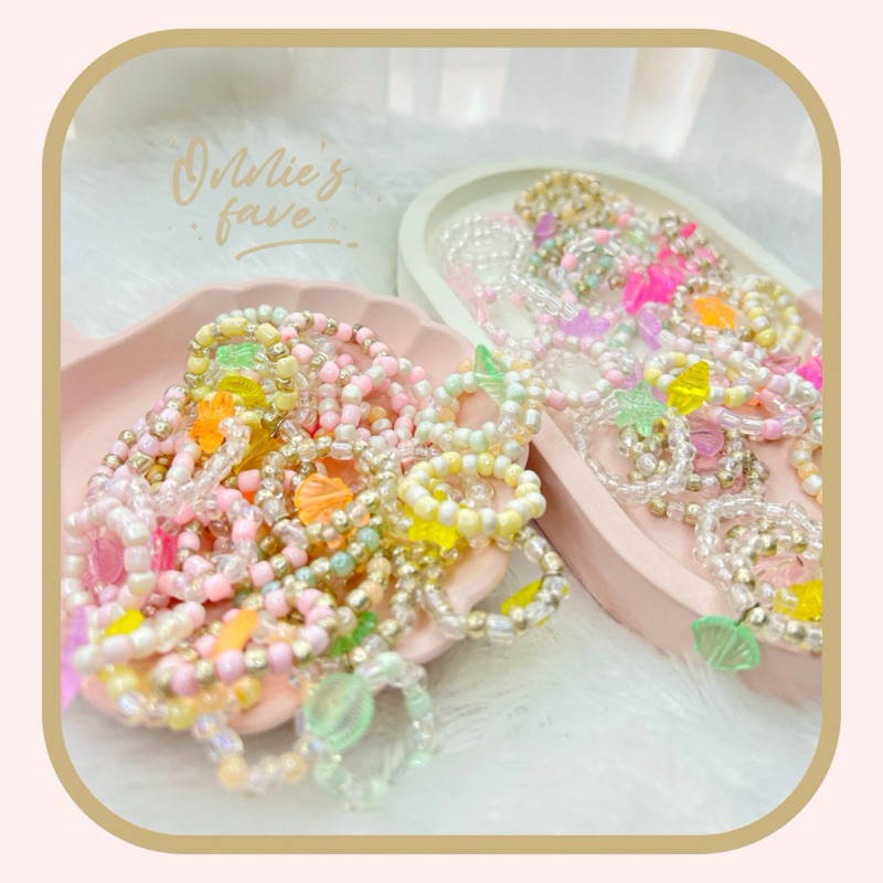 Chevas | cincin manik manik laut | cincin manik manik tema seaworld | handmade cincin | kerang laut 