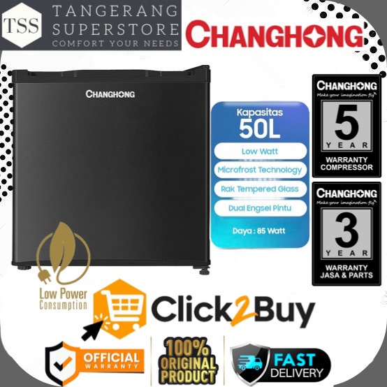 KULKAS PORTABLE / MINI CHANGHONG CBC50 CBC-50 KULKAS MINI BAR CHANGHONG LOW WATT SUPER COOLING LEMAR