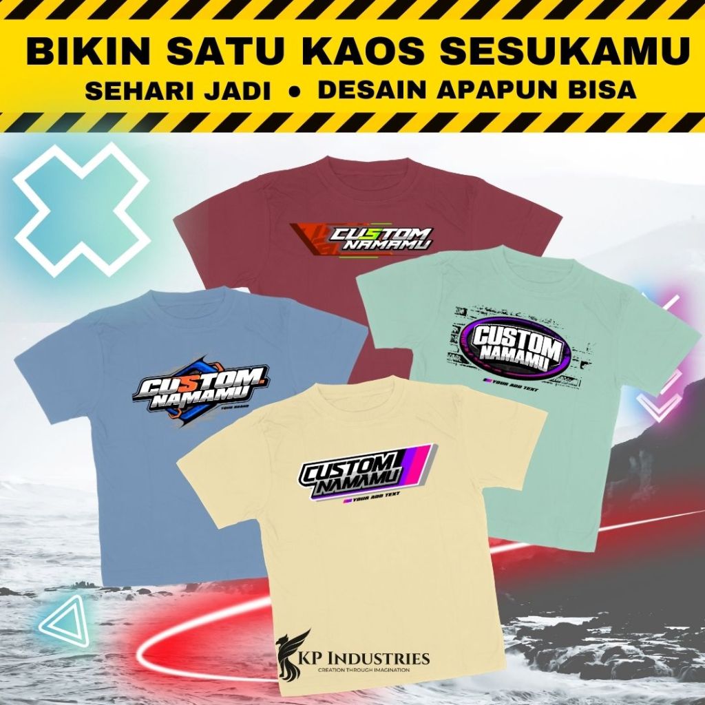 BAJU KAOS SABLON CUSTOM SATUAN FOTO GAMBAR NAMA TULISAN KATA KATA RACING S-XL STREETWEAR DESAIN SEND