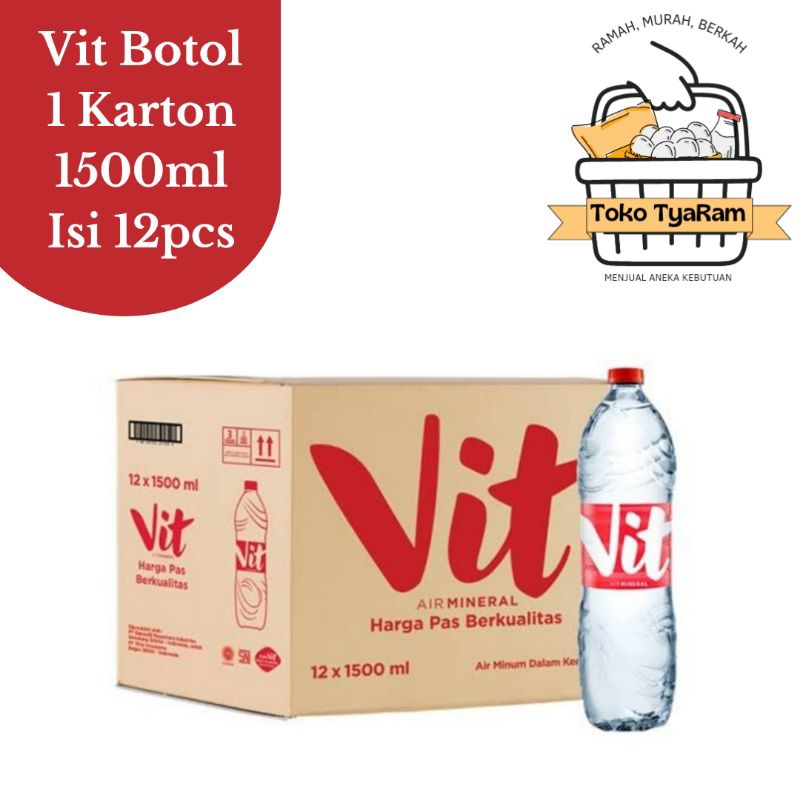 

VIT BOTOL/Air mineral VIT 1500ML/VIT BOTO 1500ML/VIT BOTOL BESAR/VIT BOTOL 1,5LITER/VIT ISI 12 BOTOL