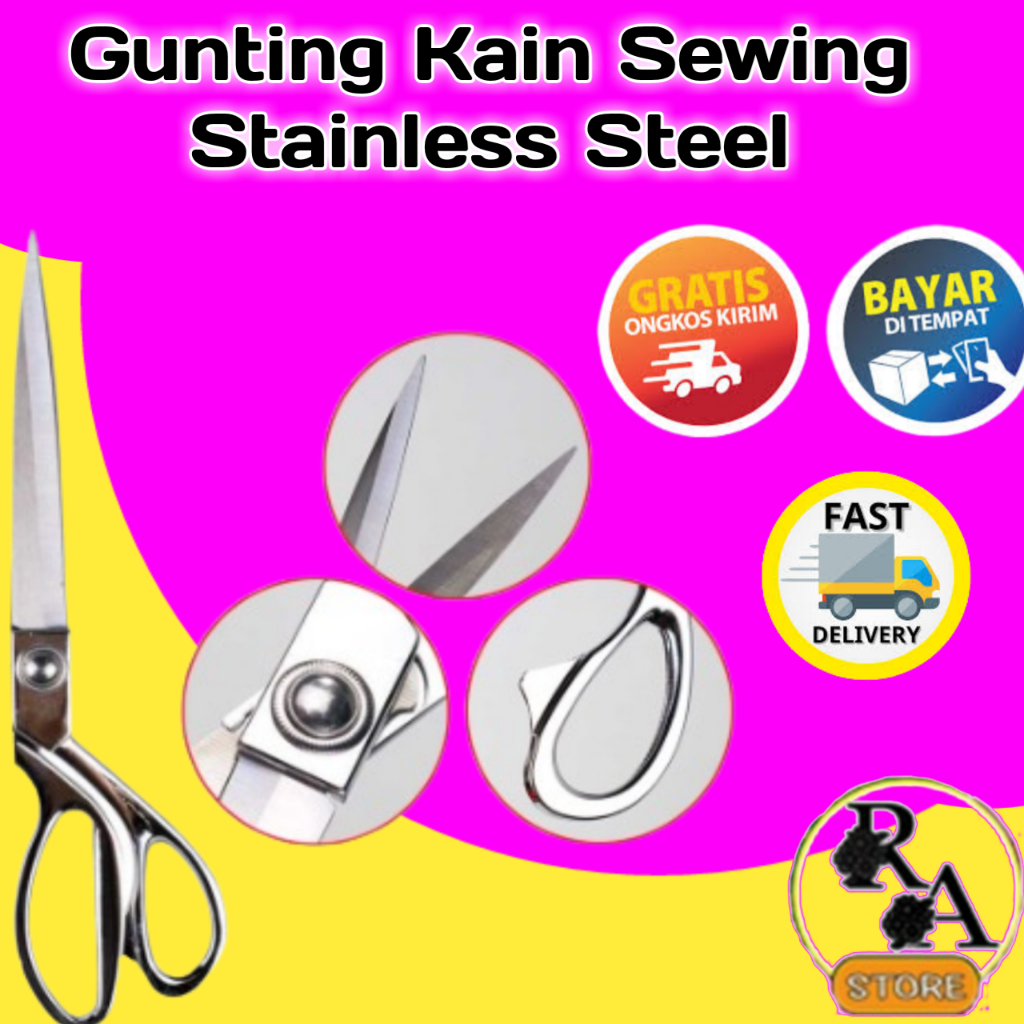 

Gunting Kain Sewing Scissors Stainless Steel Shears 10.5 Inch - K38 - Silver