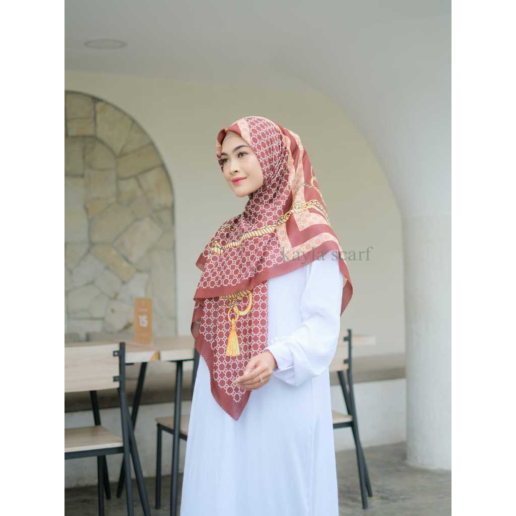 Hijab Voal Motif Premium Syari 130 x 130 / Hijab Segi Empat Voal Motif Syari 130 x 130 / Jilbab Voal Motif Syari  GLM