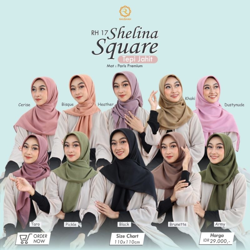Segi Empat Paris Premium Zyza Original by Raudhah Shelina Square Terlaris
