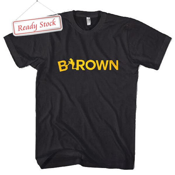 ANTONIO BROWN 84 PITTSBURGH STEELER Tshirt Unisex Casual Bahan 100% Cotton Black T-SHIRT