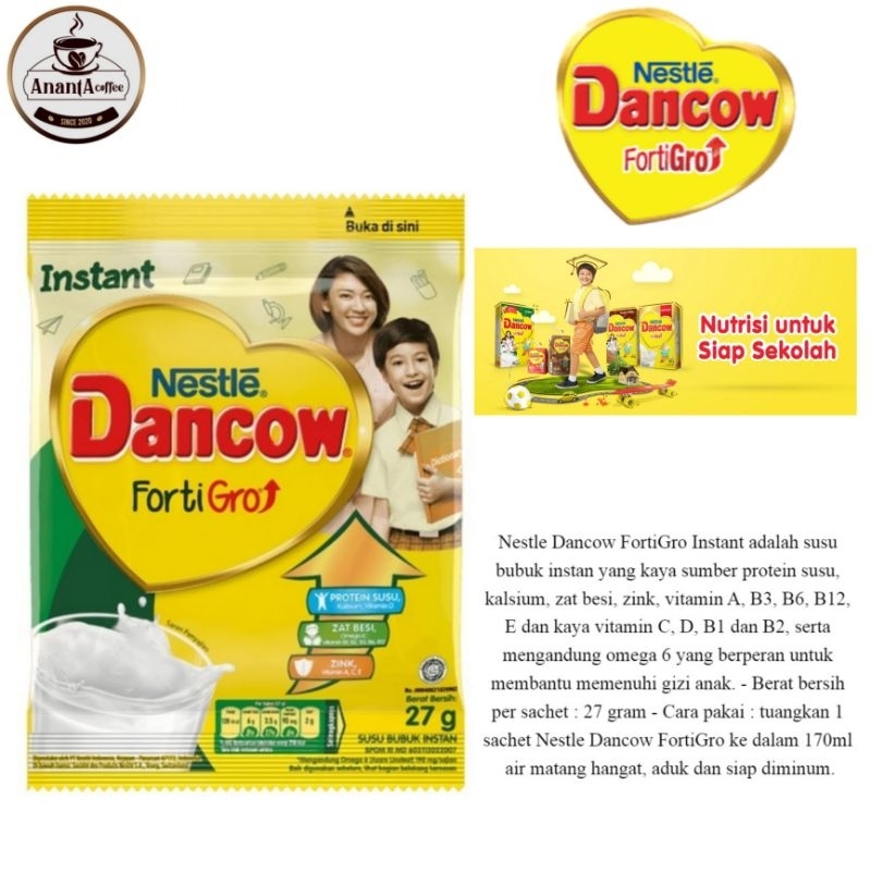 

SUSU NESTLE DANCOW FORTIGRO INSTANT PUTIH 1 SACHET 26 GR