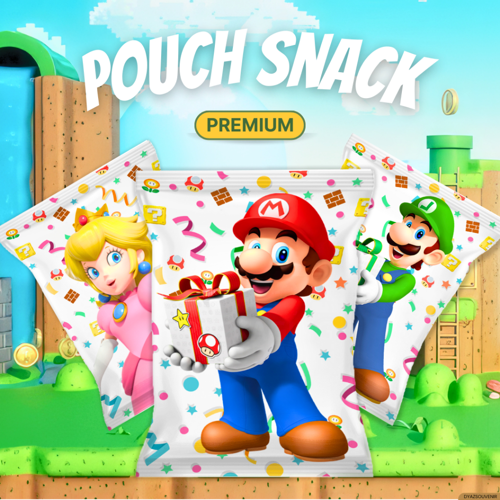 

Tas Ulang Tahun Unik dan Stylish POUCH SNACK ULANG TAHUN SUPER MARIO LUIGI PRINCESS PEACH TAS SOUVENIR GOODIE BAG