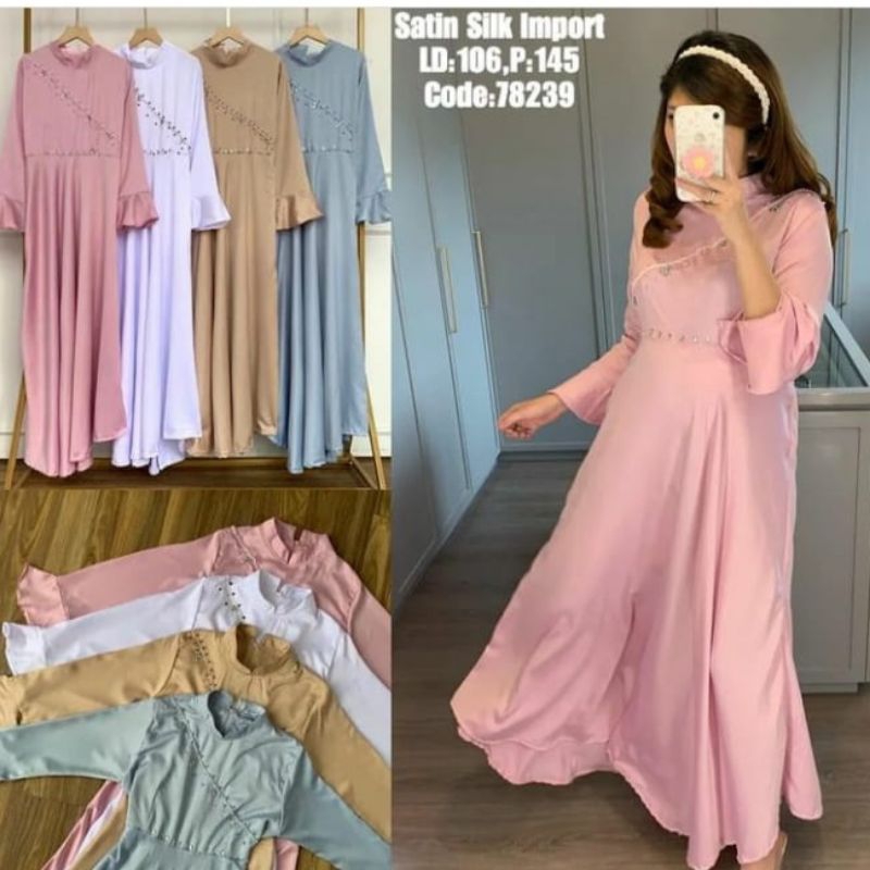 gamis satin silk