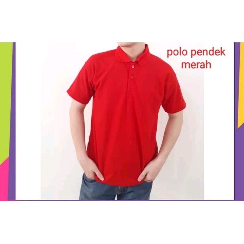 kaos kerah polos merah/wangky polos pendek/kaos kerah polos/kaos kerah pendek polos murah/kaos polos