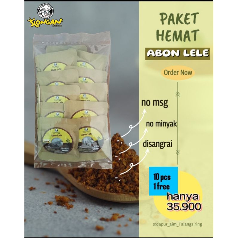 

ABON IKAN | ABON IKAN LELE| LAUK PRAKTIS| 10 SACHET| BERAT PER PCS 13 GRAM| LEBIH HEMAT