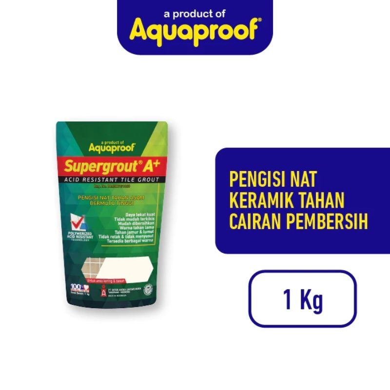 Supergrout A+ pengisi nat tahan asam nad keramik granit mozaik nat semen warna