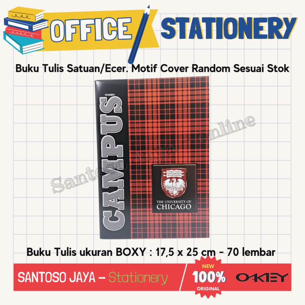 

Buku Tulis Boxy OKEY by Kiky 70 Lembar B5 17.5x25 cm SATUAN/ECER