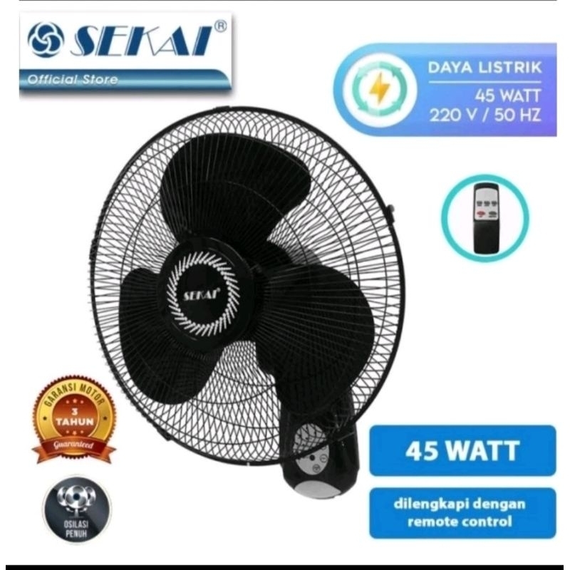 SEKAI kipas angin dinding remote WFN 1628 - wall fan Sekai wfn1628
