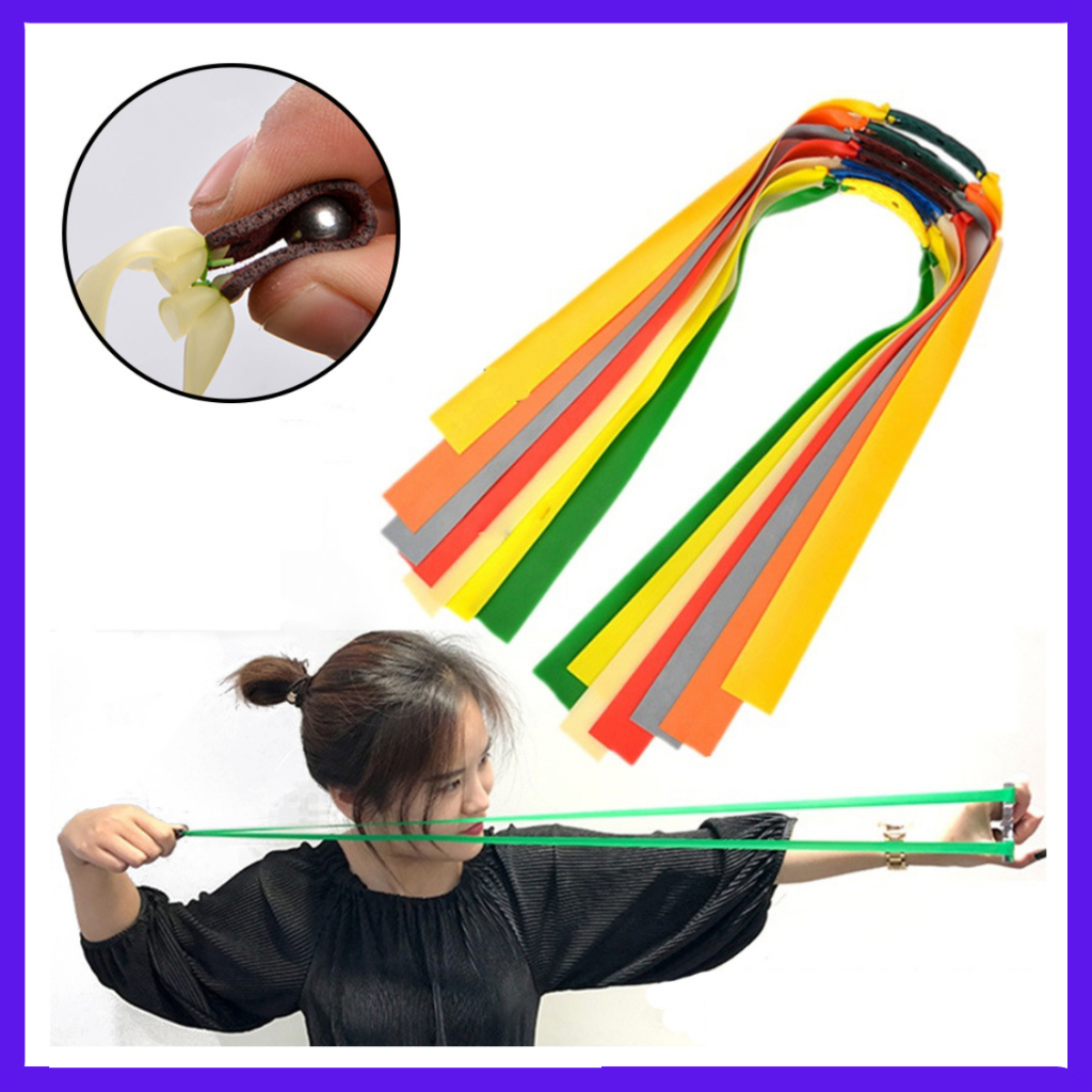Tali Ketapel Karet Ketapel Slingshot Rubber Flat Elastic Band Catapult 5PCS