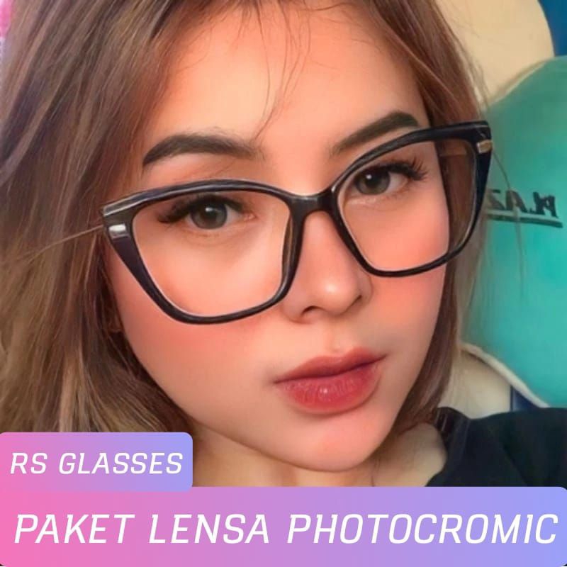KACAMATA PHOTOCROMIC KACAMATA BLUERAY WANITA ANTIRADIASI FRAME 9017