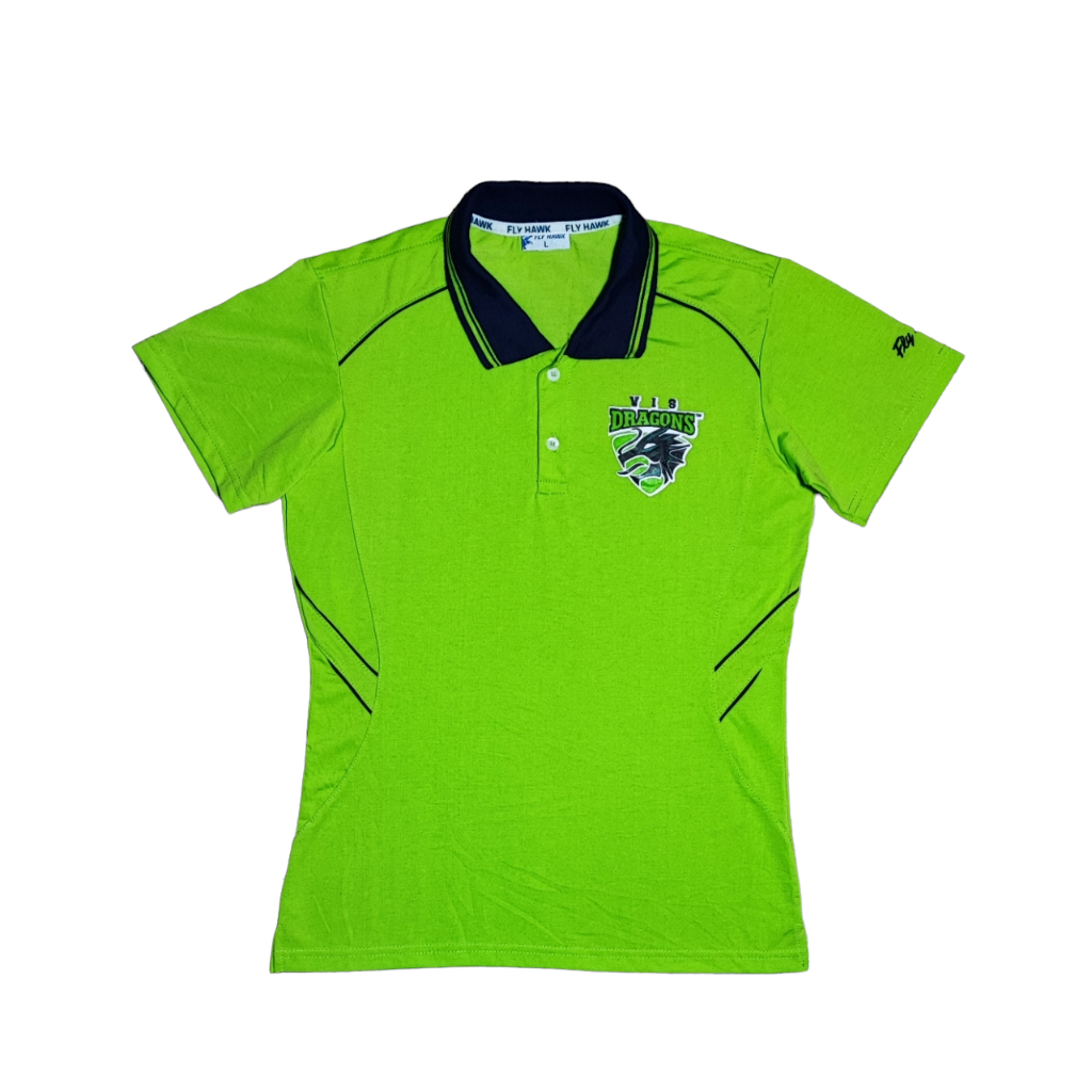 Kaos Polo Wanita FLY HAWK BASEBALL MLB Green Olahraga Branded Preloved