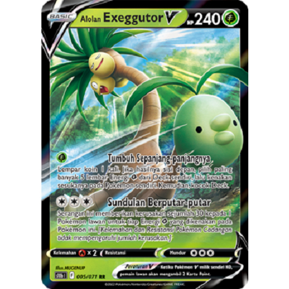 POKEMON TCG INDONESIA ALOLAN EXEGGUTOR V EDISI POKEMON GO S10B 005/071
