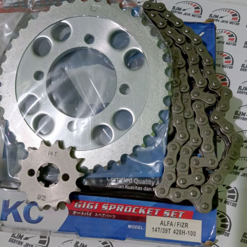 Gear/Gear set+rante ALFA/FIZR 14/39 428H-100L model SSS ORIGINAL KC