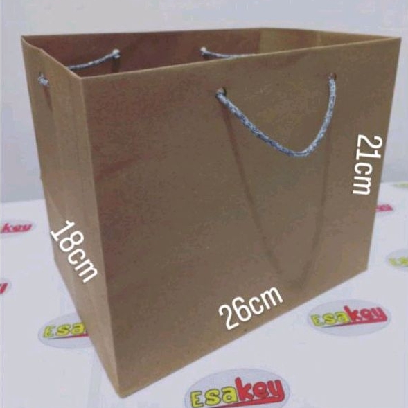 

12 Pcs (lusinan) Paper Bag Bento 26x18x21cm Tebal