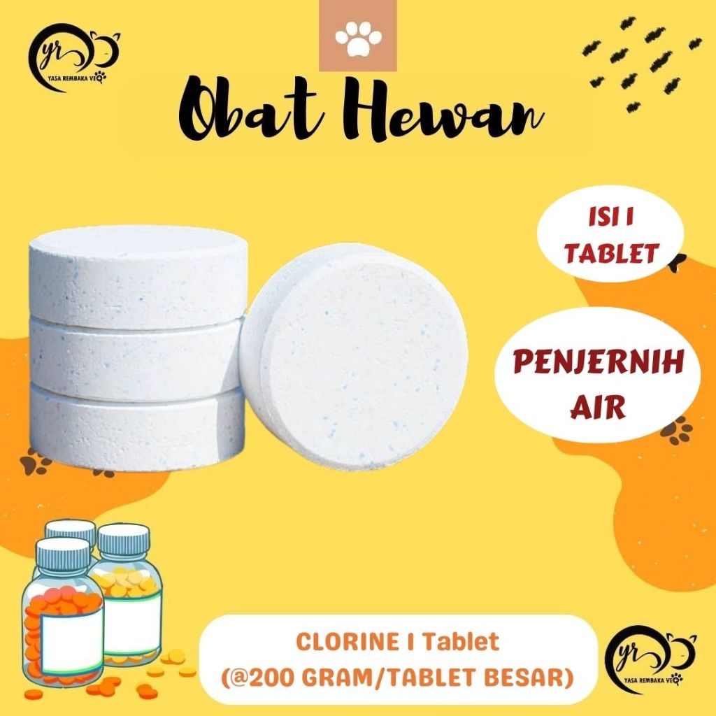 CHLORINE TCCA TABLET 90% (1Tablet) 200gr - Kaporit chlorine