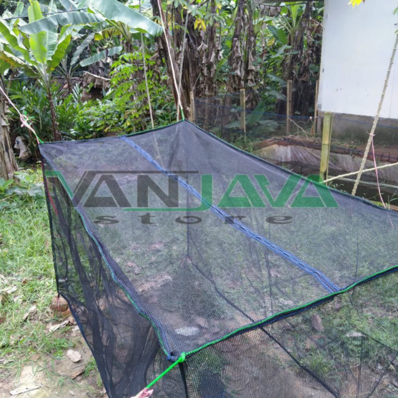 jaring ikan lele nila pakai tutup resleting uk 5x1x1 waring keramba ikan
