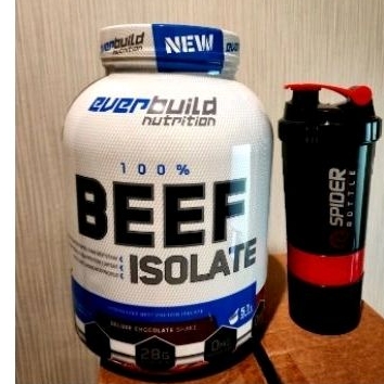 EB EVERBUILD NUTRITION 100% BEEF ISOLATE 4LBS 4 LBS 4LB 4 LB 51 SERV BPOM FREE SHAKER