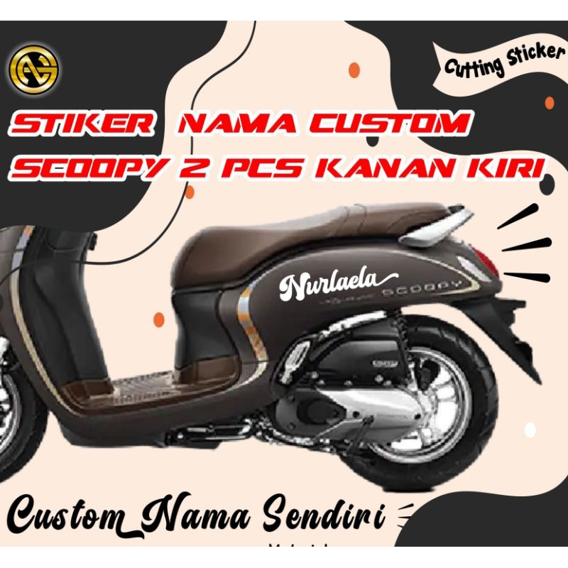Cutting Stiker Custom Nama Scoopy