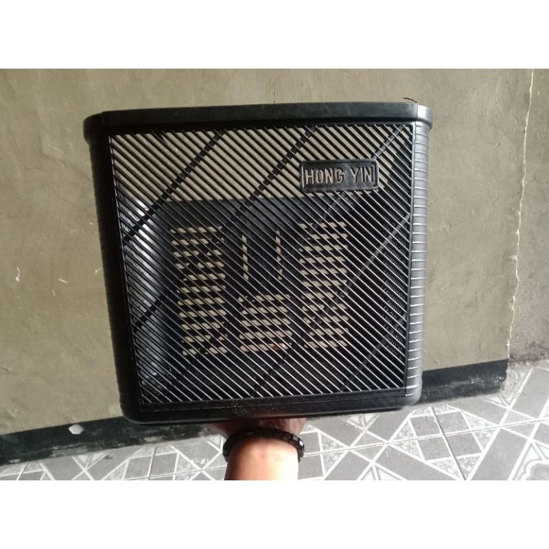 KERANJANG SEPEDA MINI UKURAN 24-26 PVC HITAM HONG YIN + KLEM BAUT MUR