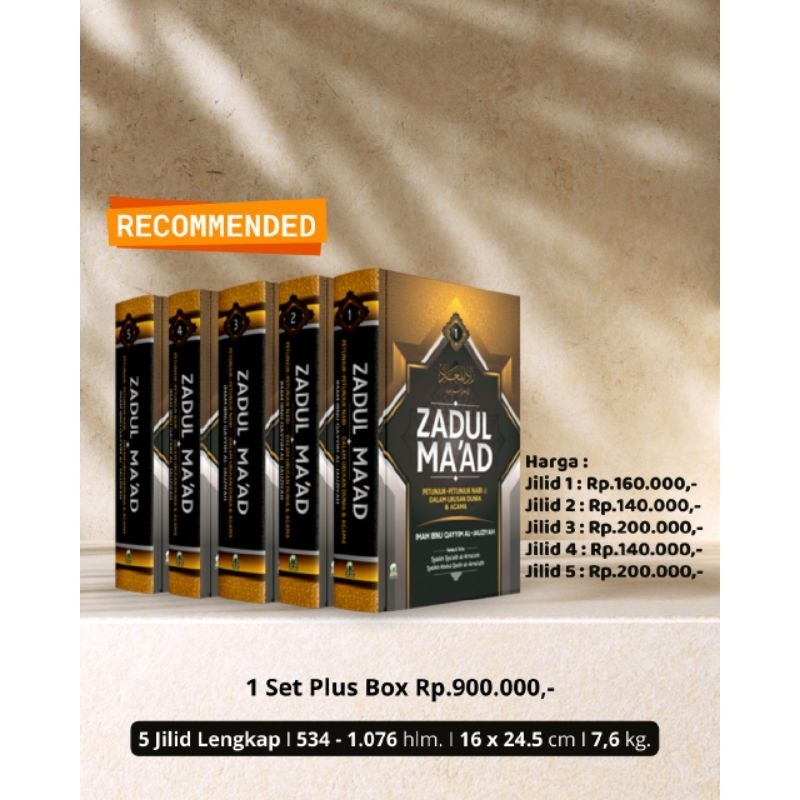Terjemah Zadul Maad 1 Set Lengkap 5 Jilid