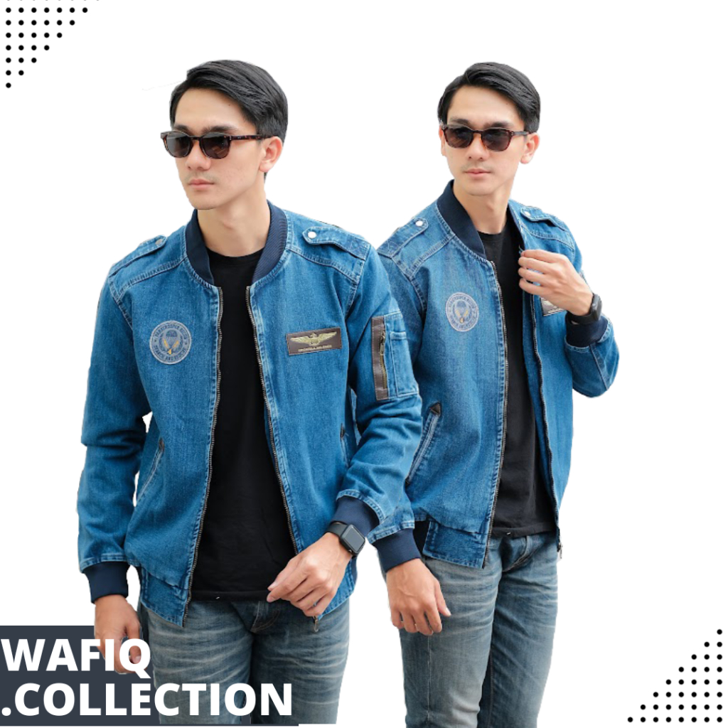 JAKET JEANS BOMBER  JAKET JEANS DENIM PRIA DAN WANITA  JAKET BOMBER KUPLUK  JAKET JEANS DENGAN BAHAN