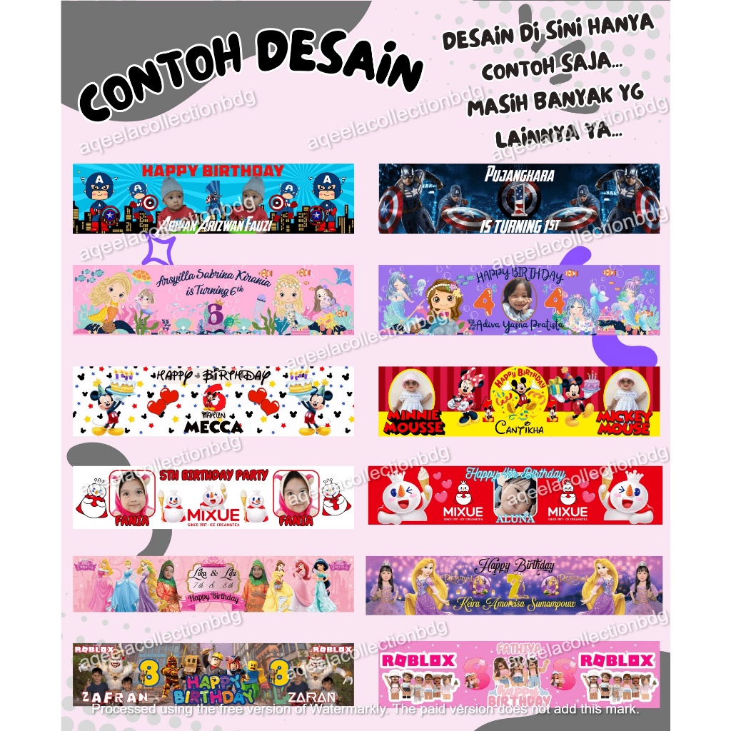 

RB [50Pcs]Plastik Label Snack Ultah Custom Uk 30X45cm Ulang Tahun