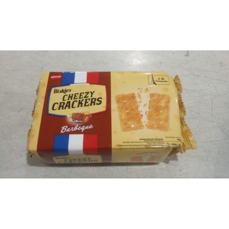 

Biskuit Cheezy Crackers Barbeque Biskies 96gram