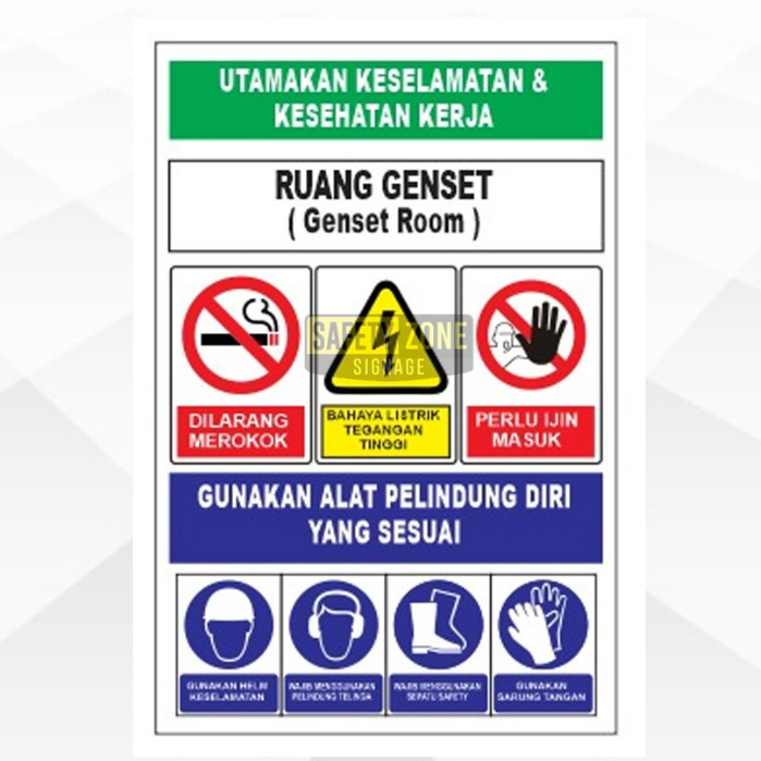 

Sign Sticker Utamakan keselamatan dan kesehatan kerja (Ruang Genset) BISA CUSTOM DESIGN